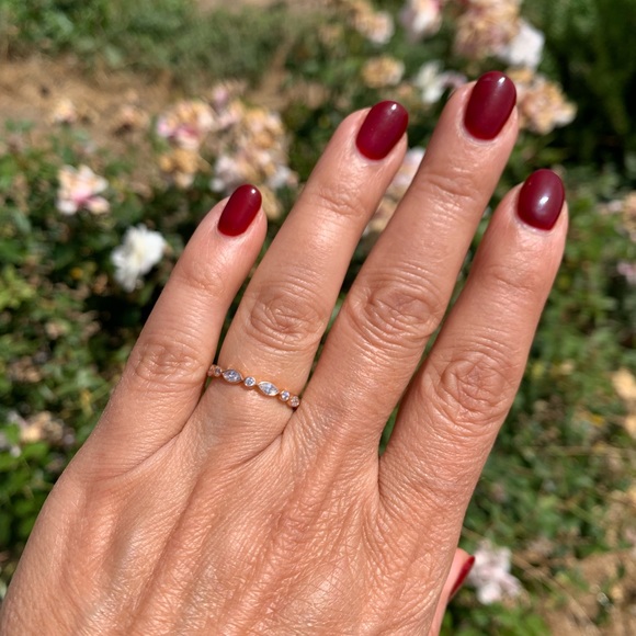 14k Solid Yellow, White or Rose Gold Eternity Band - Picture 3 of 8